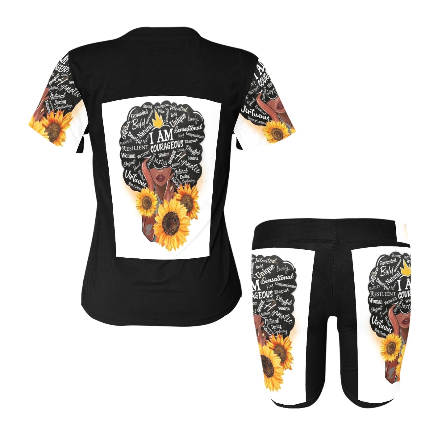 I am courageous Women's Short Yoga Set