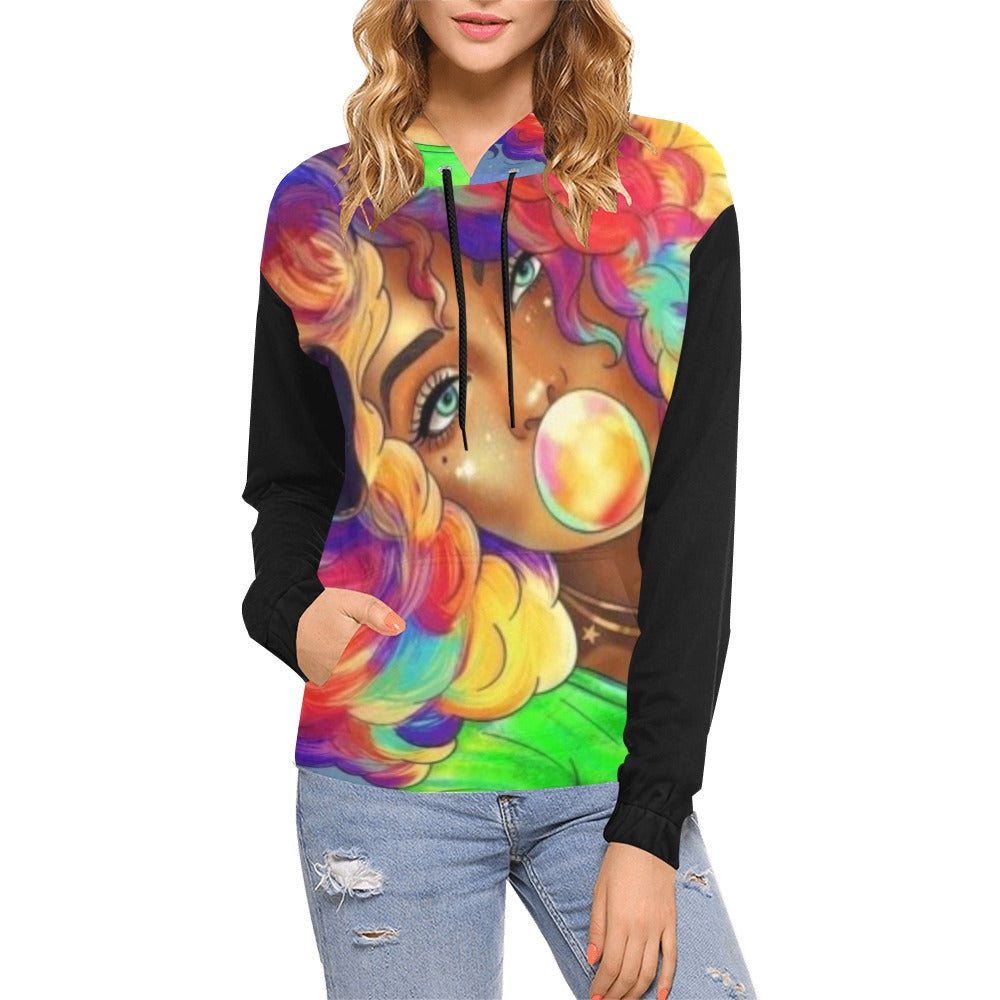 Colorful girl All Over Print Hoodie for Women